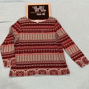 ☀️ Christopher & Banks red patterned top